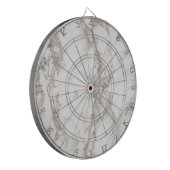 Modern wit marmer textiepatroon dartbord (Voorkant Links)