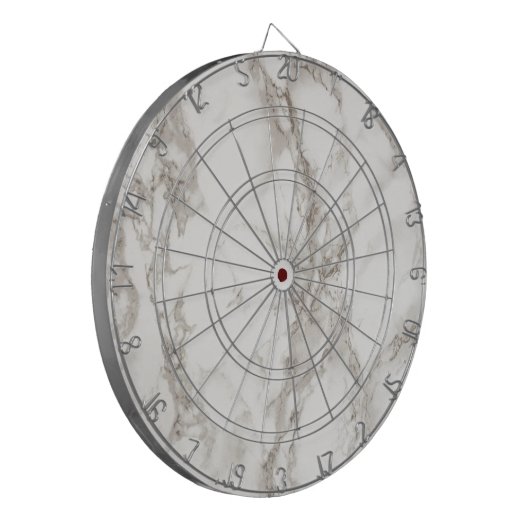 Modern wit marmer textiepatroon dartbord (Voorkant Links)
