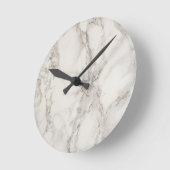 Modern wit marmer textiepatroon ronde klok (Hoek)