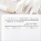 Modern Wit Marmer Zilver Glitter Retouradres Etiket (Insitu)