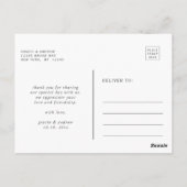 Modern wit marmer zilveren glitter dank u briefkaart (Achterkant)