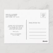 Modern wit marmer zilveren glitter dank u briefkaart (Achterkant)