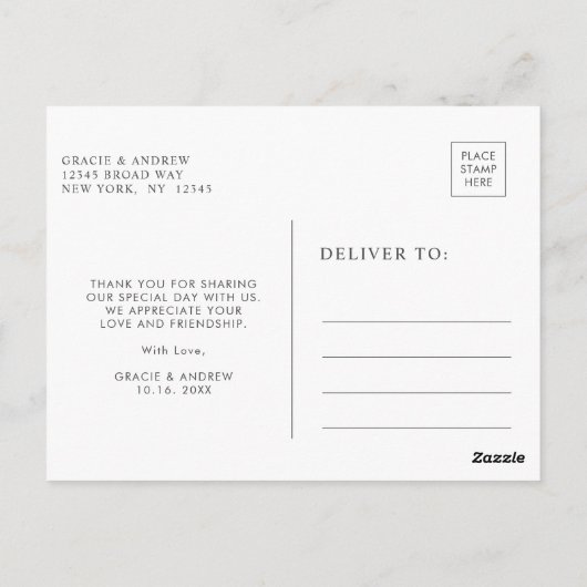 Modern wit marmer zilveren glitter dank u briefkaart (Achterkant)