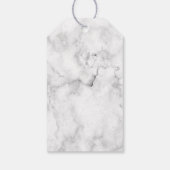 Modern wit marmer zilveren glitter dank u cadeaulabel (Achterkant)