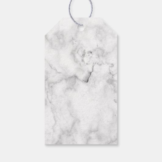 Modern wit marmer zilveren glitter dank u cadeaulabel (Achterkant)