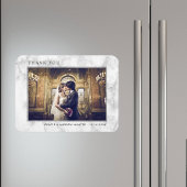 Modern wit marmer zilveren glitter dank u foto magneet