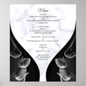 Modern Wit - Marmer Zwart Abstract Menu Poster (Voorkant)
