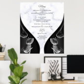 Modern Wit - Marmer Zwart Abstract Menu Poster (Thuiskantoor)