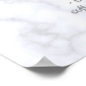Modern Wit - Marmer Zwart Abstract Menu Poster (Hoek)