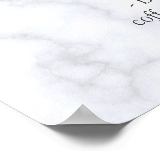 Modern Wit - Marmer Zwart Abstract Menu Poster (Hoek)