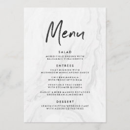 Modern wit marmeren schrift | Trouwmenu Menu