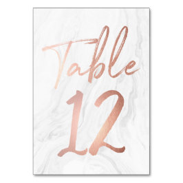 Modern wit marmeren script | Tafelnummerkaart 12 Kaart