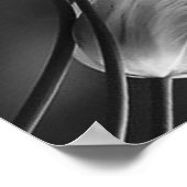 Modern Wit - Marmeren Zwarte Abstract Menu Poster (Hoek)