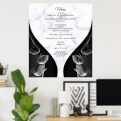 Modern Wit - Marmeren Zwarte Abstract Menu Poster (Thuiskantoor)