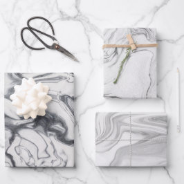 Modern wit marmerpatroon inpakpapier vel