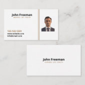 Modern Wit met Brown Lines Verzekeringsagent Visitekaartje (Voorkant / Achterkant)