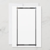 Modern wit met Chrome Art Deco Lijst bruiloft Kaart (Achterkant)