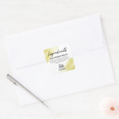 Modern wit met gouden inkt ingrediëntenlabels vierkante sticker (Envelop)