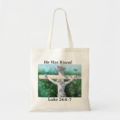 Modern wit met groen kruis schilderen tote bag (Voorkant)