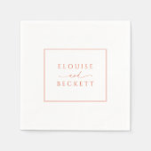 Modern wit met Sinaasappel bruiloft servet (Voorkant)