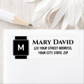 Modern wit minimalistisch elegant retouradres etiket (Insitu)