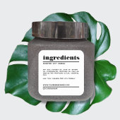 Modern wit minimalistisch label voor product ingre