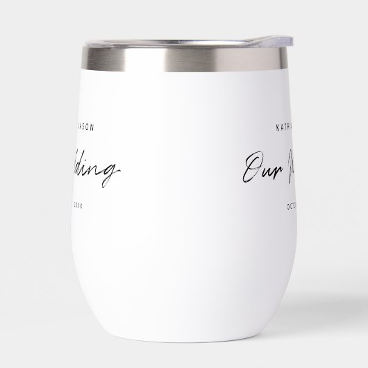 Modern wit minimalistisch script bruiloft cadeau (Links)