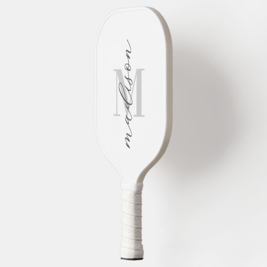Modern wit minimalistisch script monogram pickleball paddle (Links)