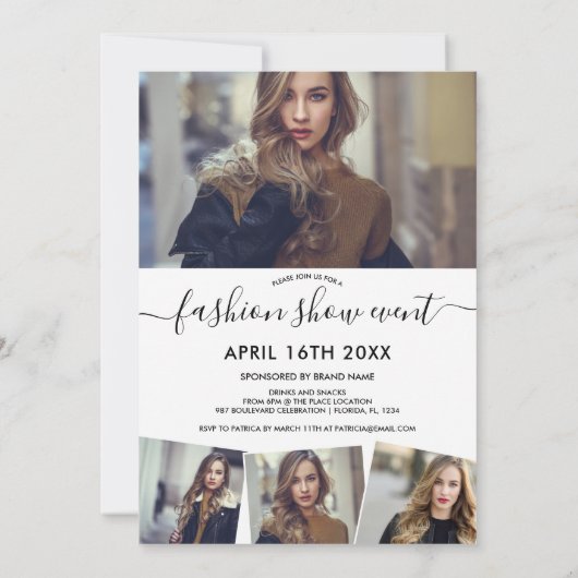 Modern wit minimalistisch show van de mode van man kaart (Achterkant)