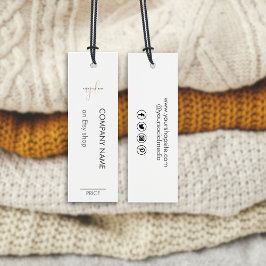 Modern Wit Minimalistisch Zakelijk Logo Prijs Labe Mini Visitekaartjes