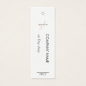 Modern Wit Minimalistisch Zakelijk Logo Prijs Labe Mini Visitekaartjes (Voorkant)