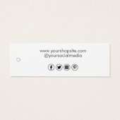 Modern Wit Minimalistisch Zakelijk Logo Prijs Labe Mini Visitekaartjes (Achterkant)