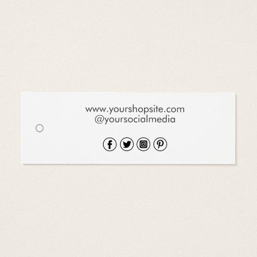 Modern Wit Minimalistisch Zakelijk Logo Prijs Labe Mini Visitekaartjes (Achterkant)