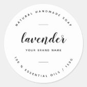 Modern wit minimalistisch zeeplabel ronde sticker (Voorkant)