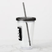 Modern  wit monogram acryl drinkbeker (Links)
