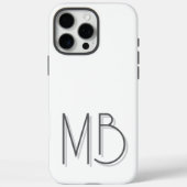 Modern wit monogram Initialen Hedendaags Case-Mate iPhone Case (Achterkant)