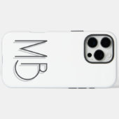Modern wit monogram Initialen Hedendaags Case-Mate iPhone Case (Achterkant (horizontaal))