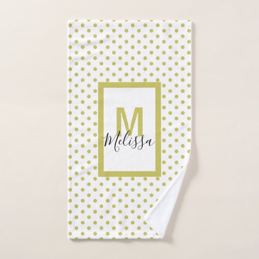 Modern wit monogram rond de gouden cirkel bad handdoek (Handdoek)