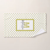 Modern wit monogram rond de gouden cirkel bad handdoek (Handdoek)
