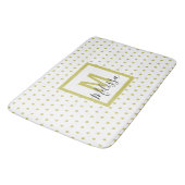 Modern wit monogram rond de gouden cirkel badmat (Gekanteld)
