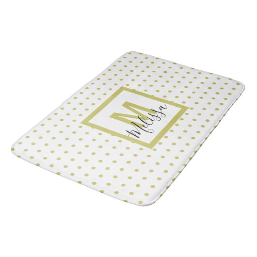 Modern wit monogram rond de gouden cirkel badmat (Gekanteld)
