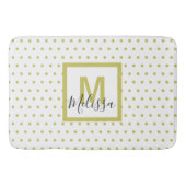 Modern wit monogram rond de gouden cirkel badmat (Voorkant)