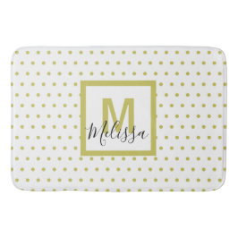 Modern wit monogram rond de gouden cirkel badmat