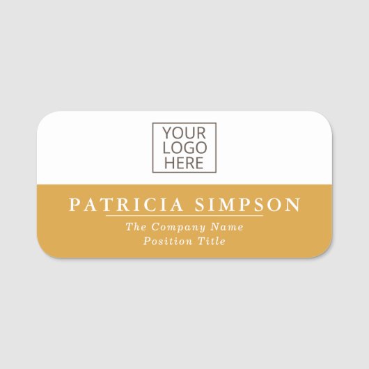 Modern wit - mosterdgeel: een vleugje elegantie naamplaatje (Voorkant)