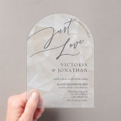 Modern Wit Niets Fancy Alleen Liefde Trouwen Acryl Uitnodigingen (Insitu (Draagbaar))