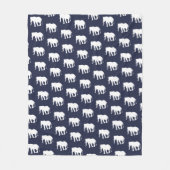 Modern wit olifant patroon | Gepersonaliseerd Fleece Deken (Voorkant)