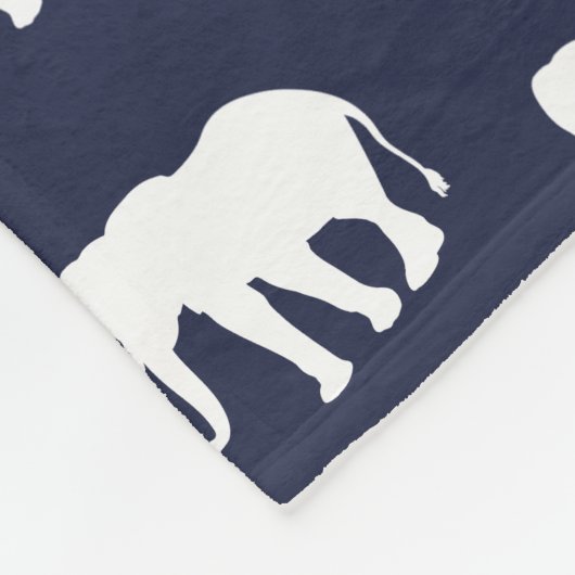 Modern wit olifant patroon | Gepersonaliseerd Fleece Deken (Hoek)