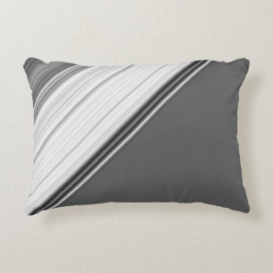 Modern Wit op Grijs Monogram Accent Kussen