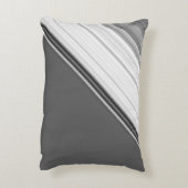 Modern Wit op Grijs Monogram Accent Kussen (Achterkant (Verticaal))