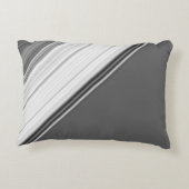 Modern Wit op Grijs Monogram Accent Kussen (Achterkant)